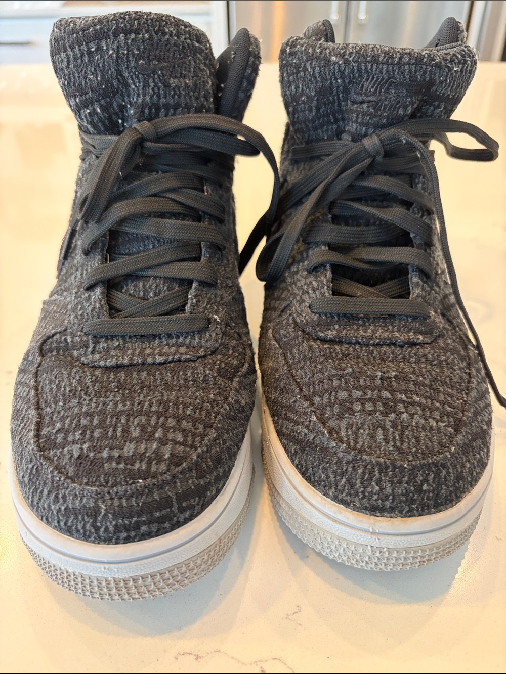 Men's Air Force 1 Ultra FlyKnit Mid Sneakers - Dark Gray